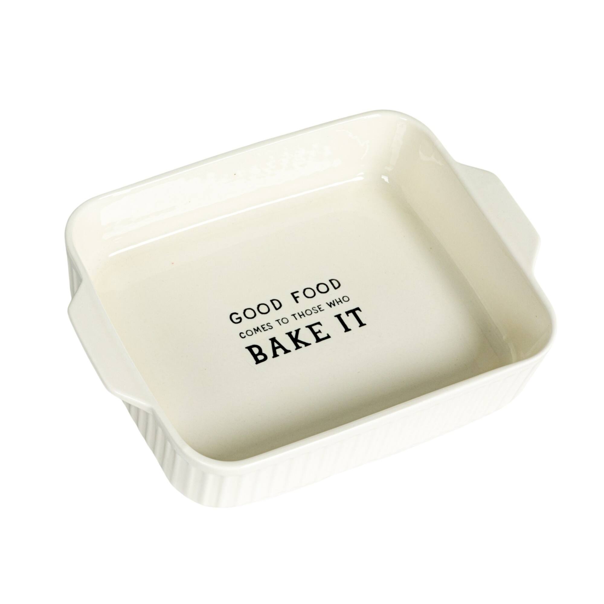 Hello Honey® 10.25" White Cooking Sentiment Stoneware Baker